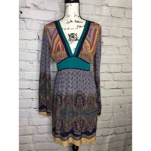 Anthropologie Champagne & Strawberry Silk Dress